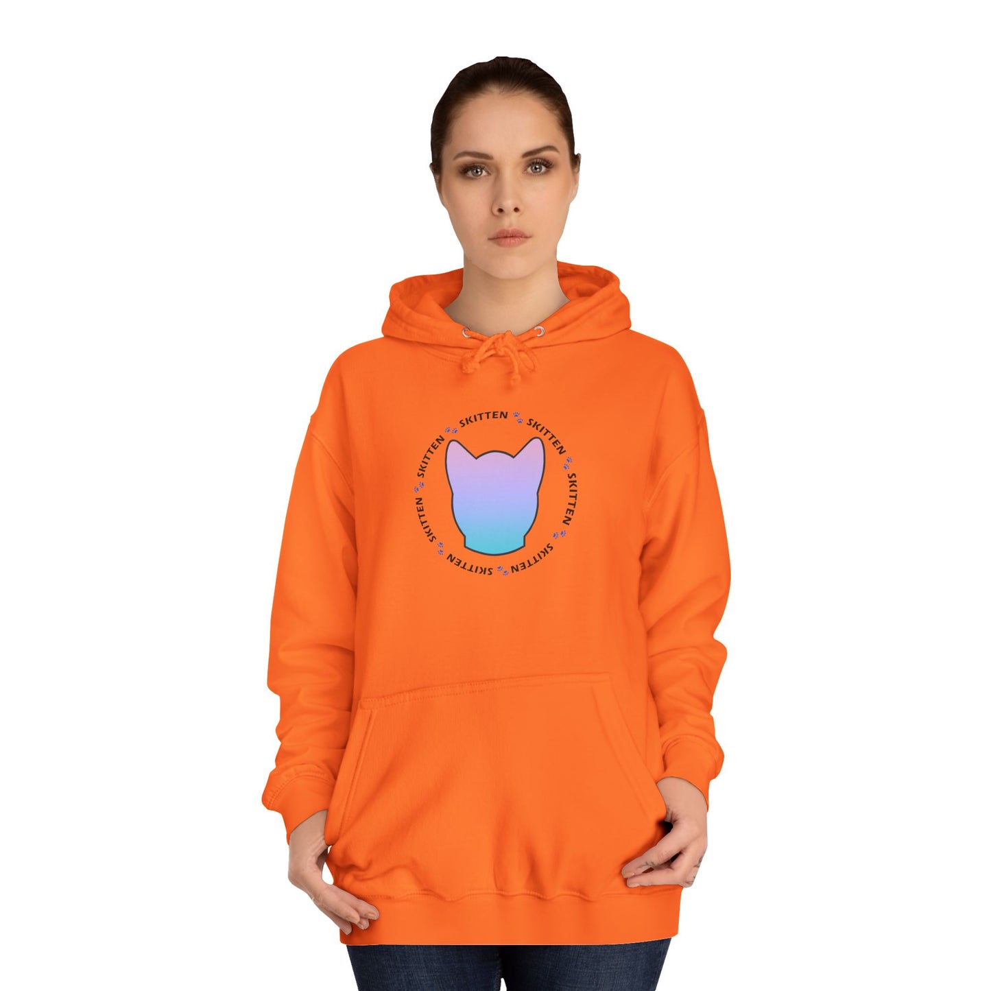 Skitten College Hoodie with Playful Cat Design - Comfortable & Stylish for Students