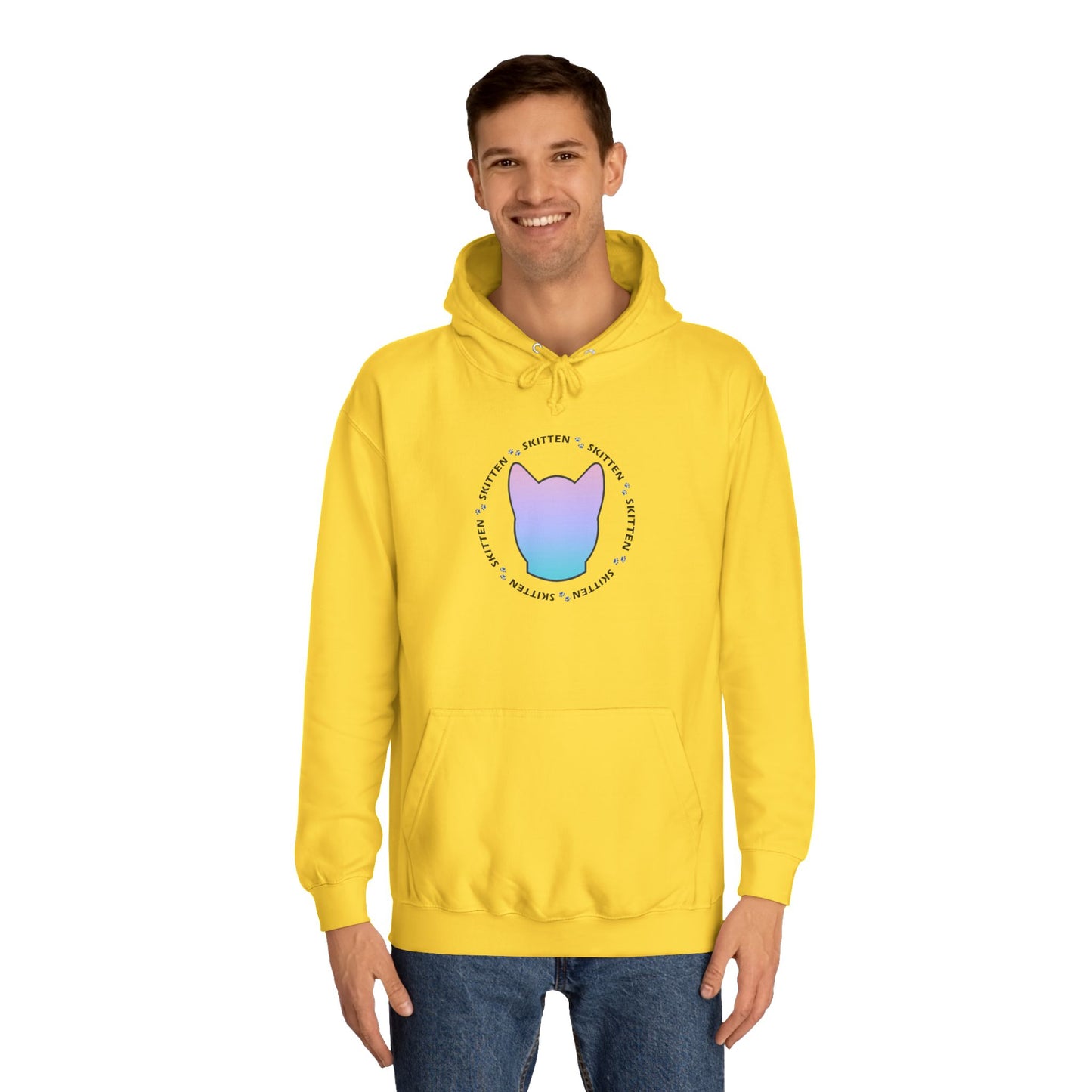 Skitten College Hoodie with Playful Cat Design - Comfortable & Stylish for Students
