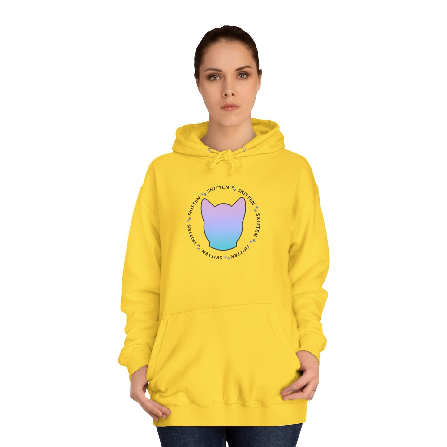 Skitten College Hoodie with Playful Cat Design - Comfortable & Stylish for Students