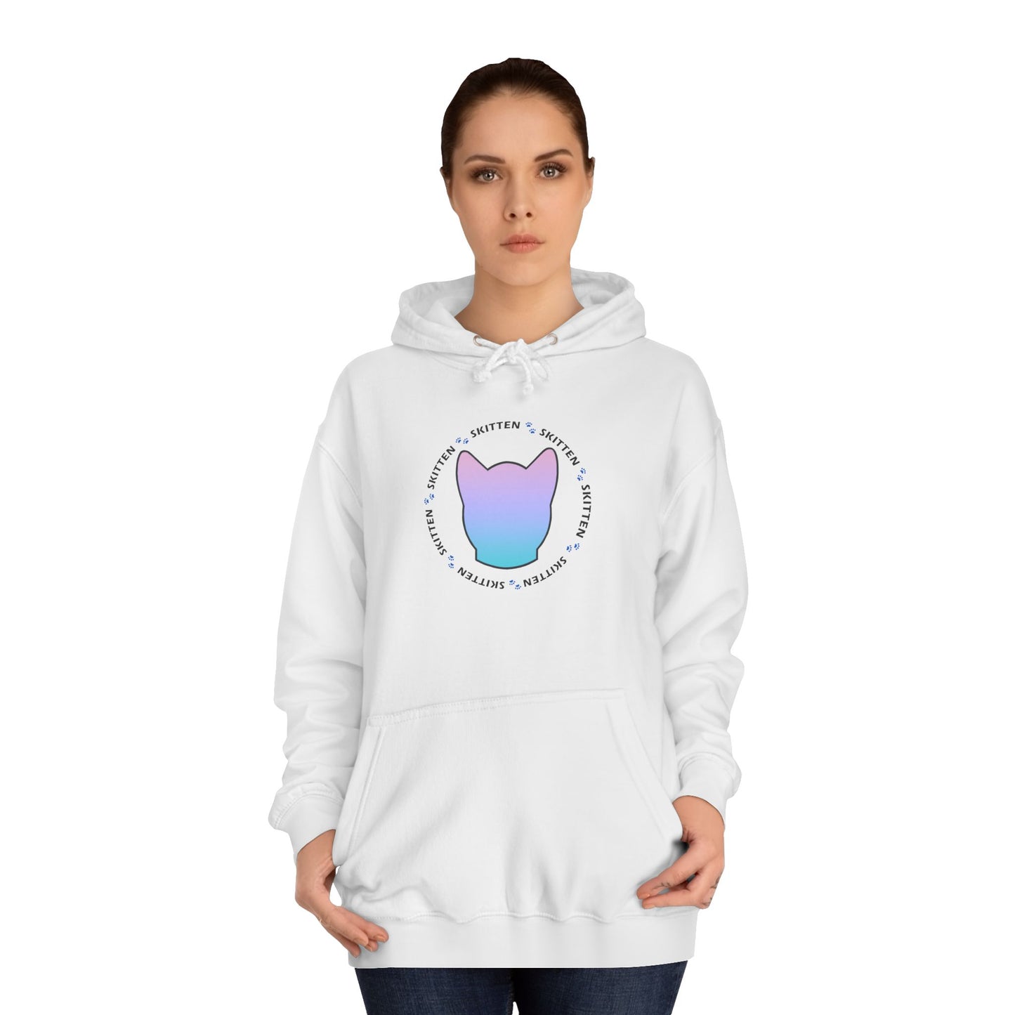 Skitten College Hoodie with Playful Cat Design - Comfortable & Stylish for Students