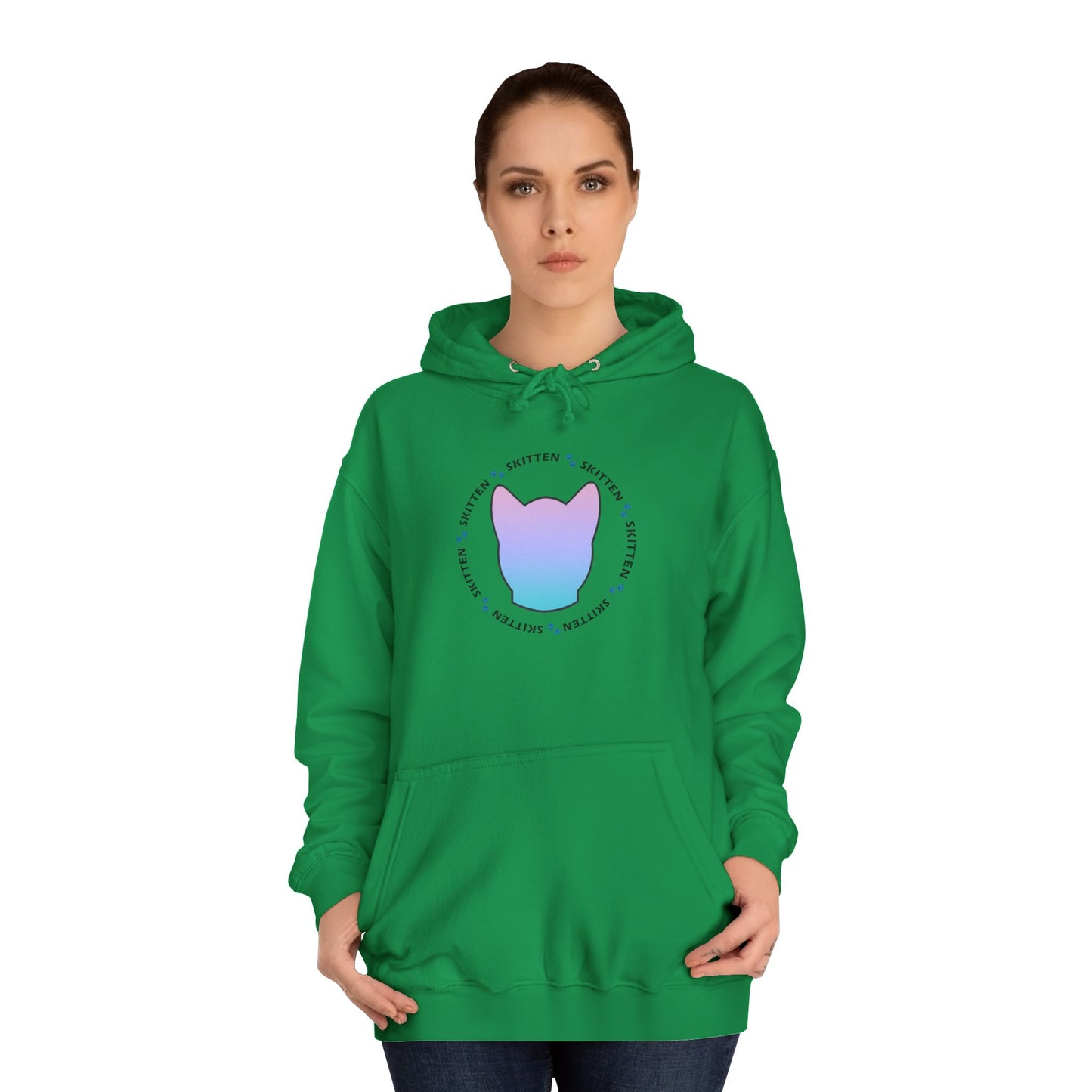 Skitten College Hoodie with Playful Cat Design - Comfortable & Stylish for Students