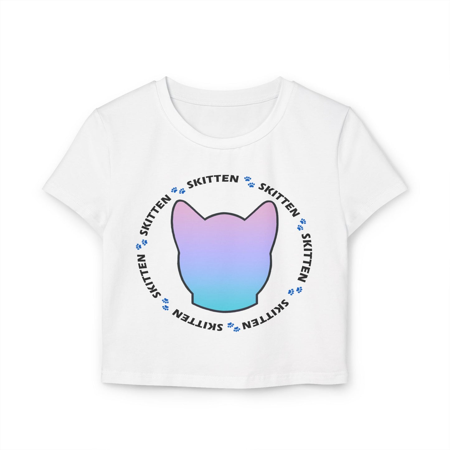 Skitten Pastel Skitten Women's Baby Tee - Trendy Cat Lover Top