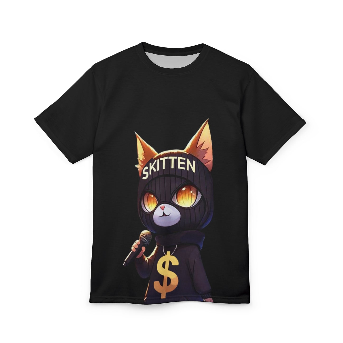 Skitten Cool Cat, Black Unisex Tee - Graphic T-Shirt for Trendy Fashion Lovers