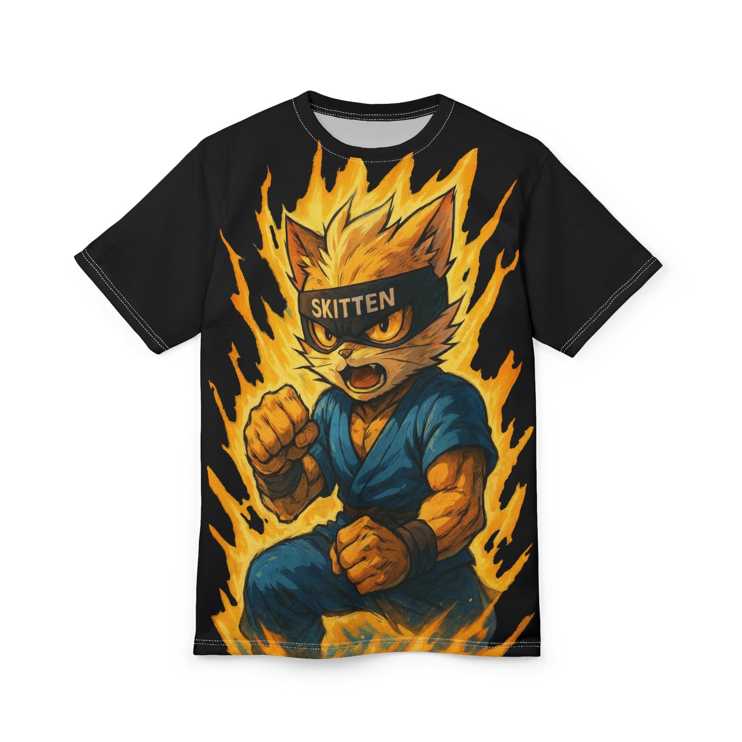 Super Skitten Graphic Tee - Creator Design | Unisex Cut & Sew T-Shirt, Grey