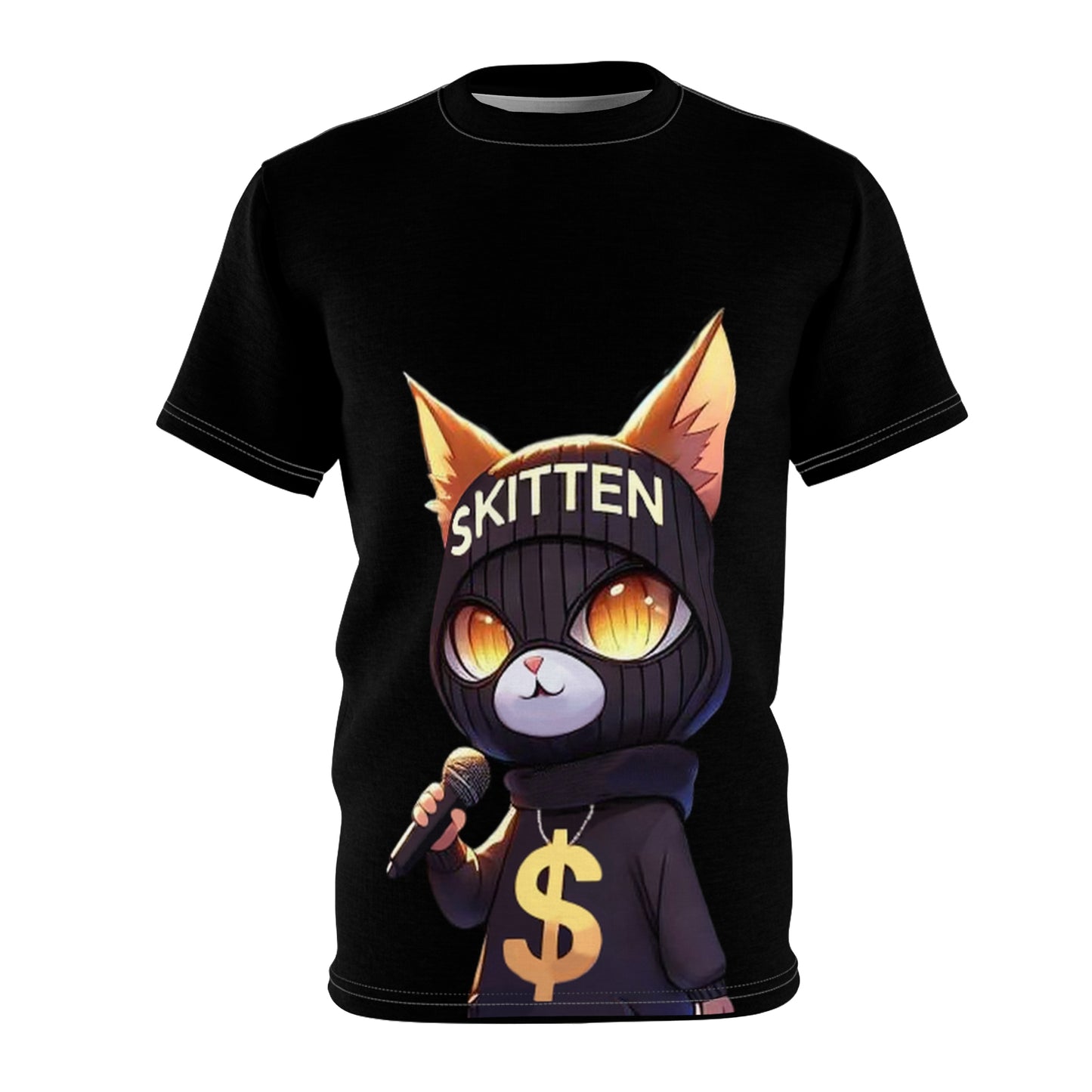 Skitten Cool Cat, Black Unisex Tee - Graphic T-Shirt for Trendy Fashion Lovers