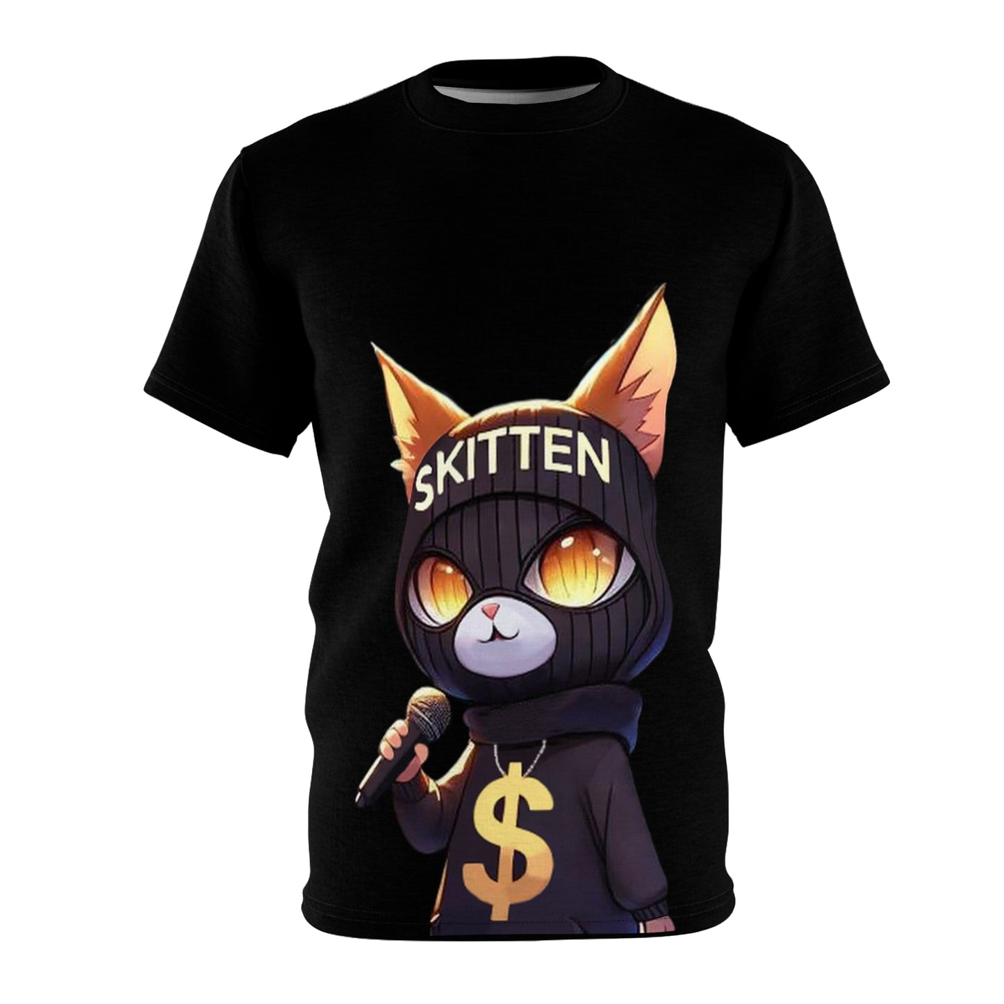 Skitten Cool Cat, Black Unisex Tee - Graphic T-Shirt for Trendy Fashion Lovers