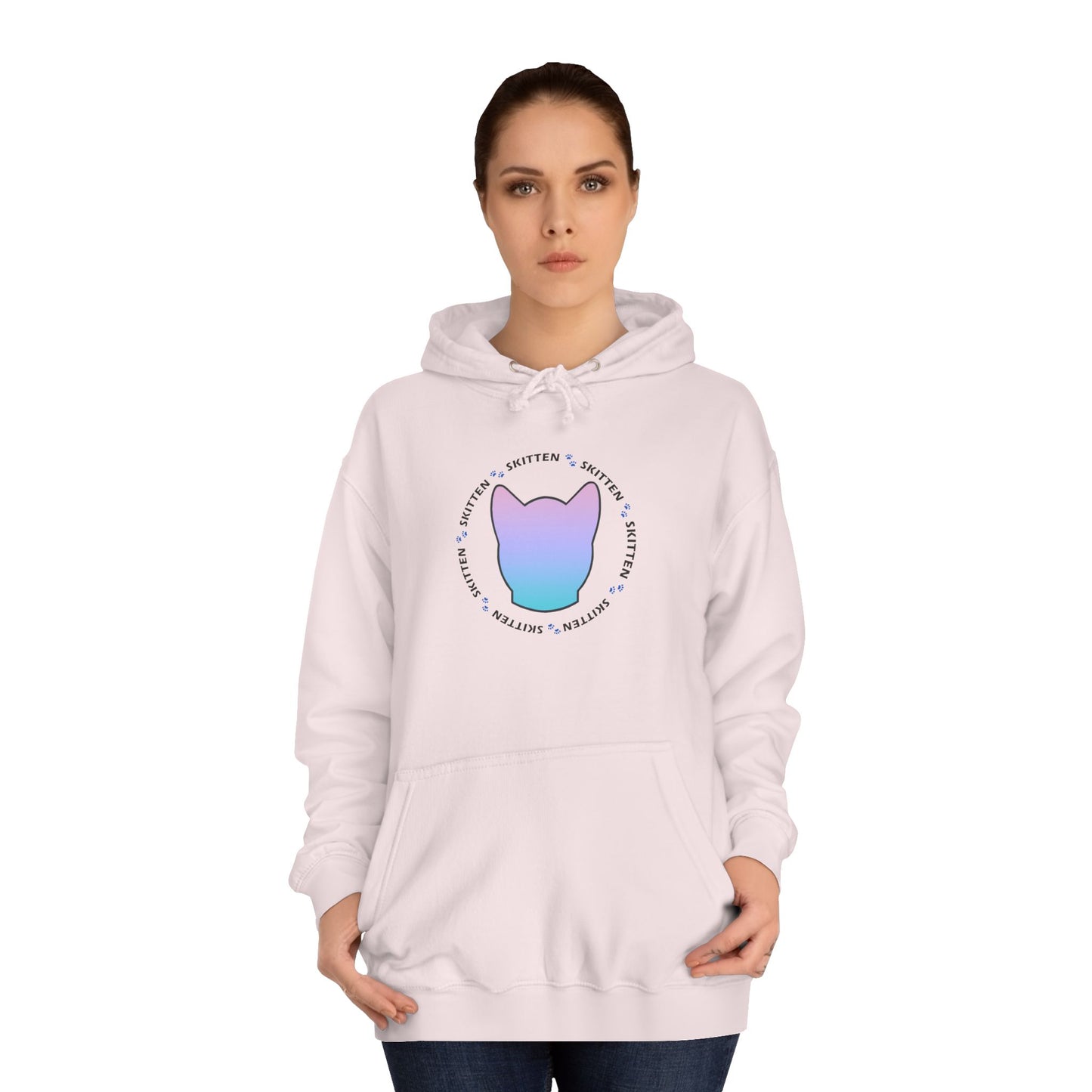 Skitten College Hoodie with Playful Cat Design - Comfortable & Stylish for Students
