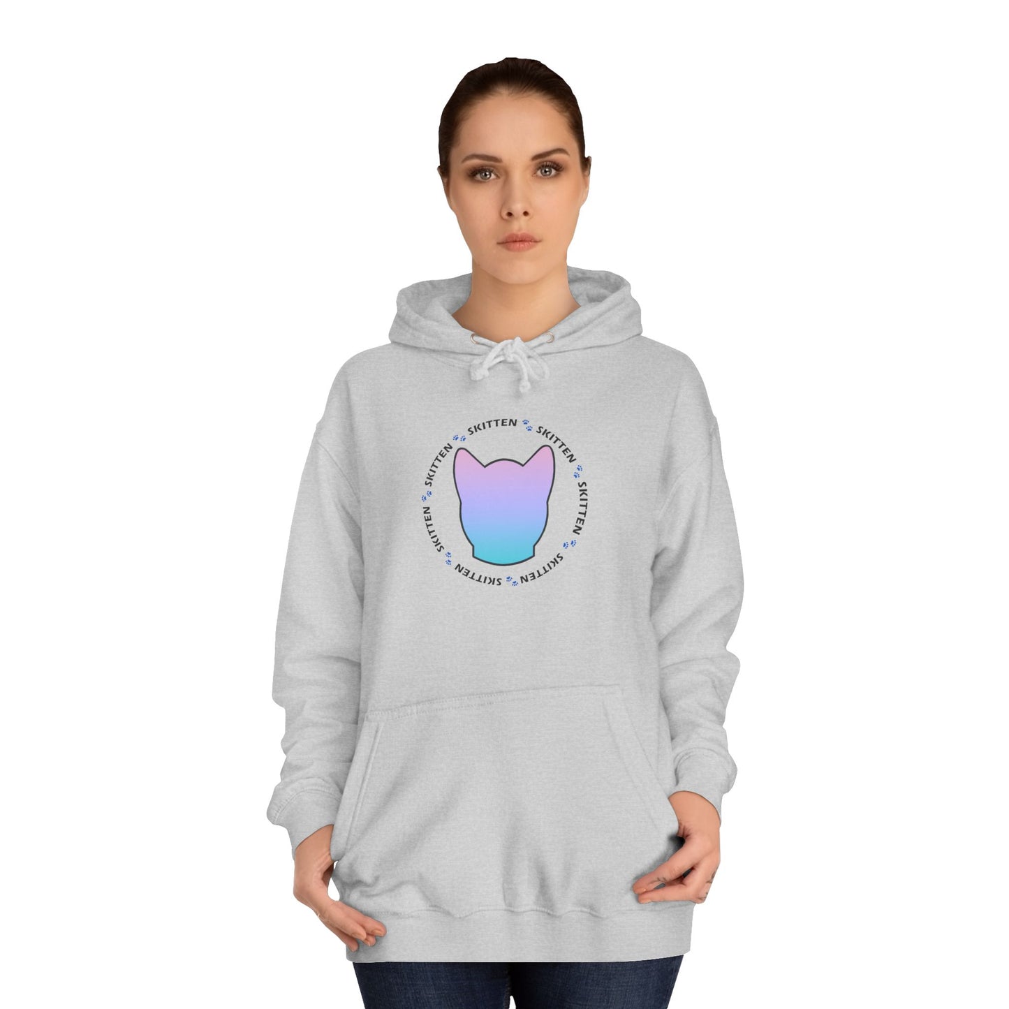 Skitten College Hoodie with Playful Cat Design - Comfortable & Stylish for Students