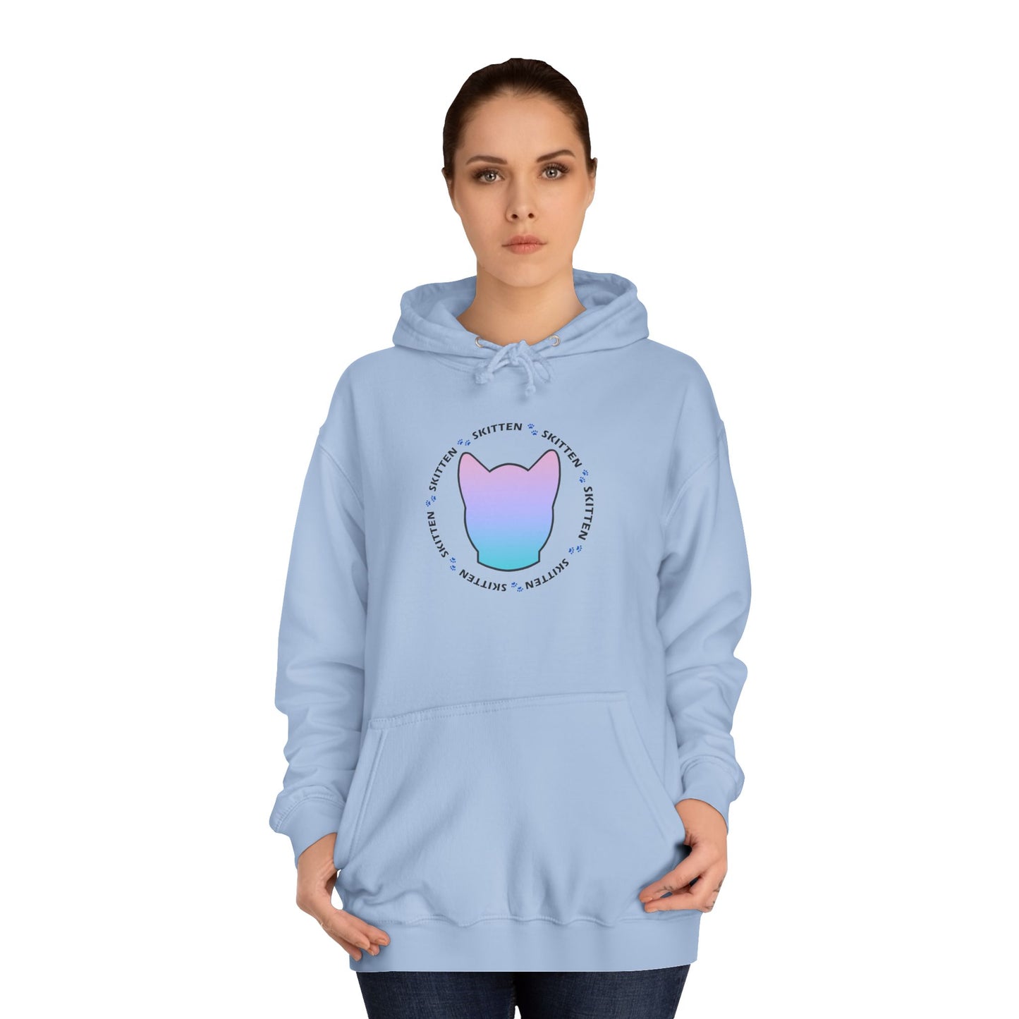 Skitten College Hoodie with Playful Cat Design - Comfortable & Stylish for Students