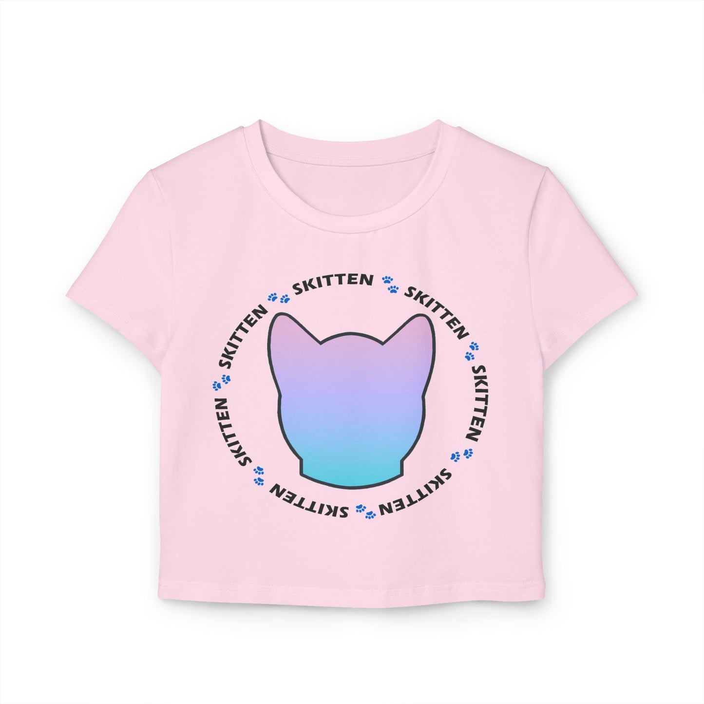 Skitten Pastel Skitten Women's Baby Tee - Trendy Cat Lover Top