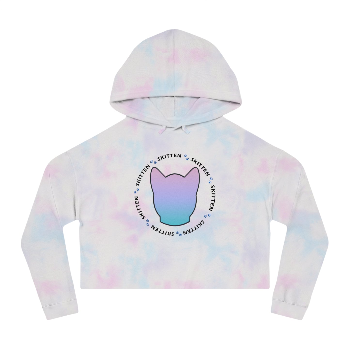 Women’s Cropped Hooded Sweatshirt - Adorable Skitten Design