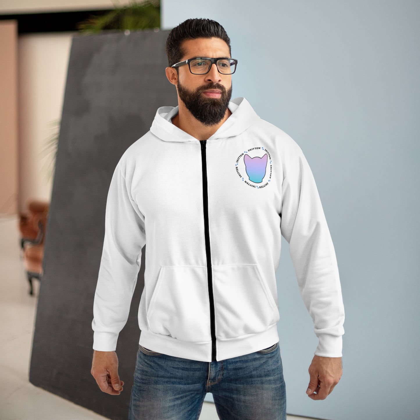 Skitten Unisex Zip Hoodie (AOP)