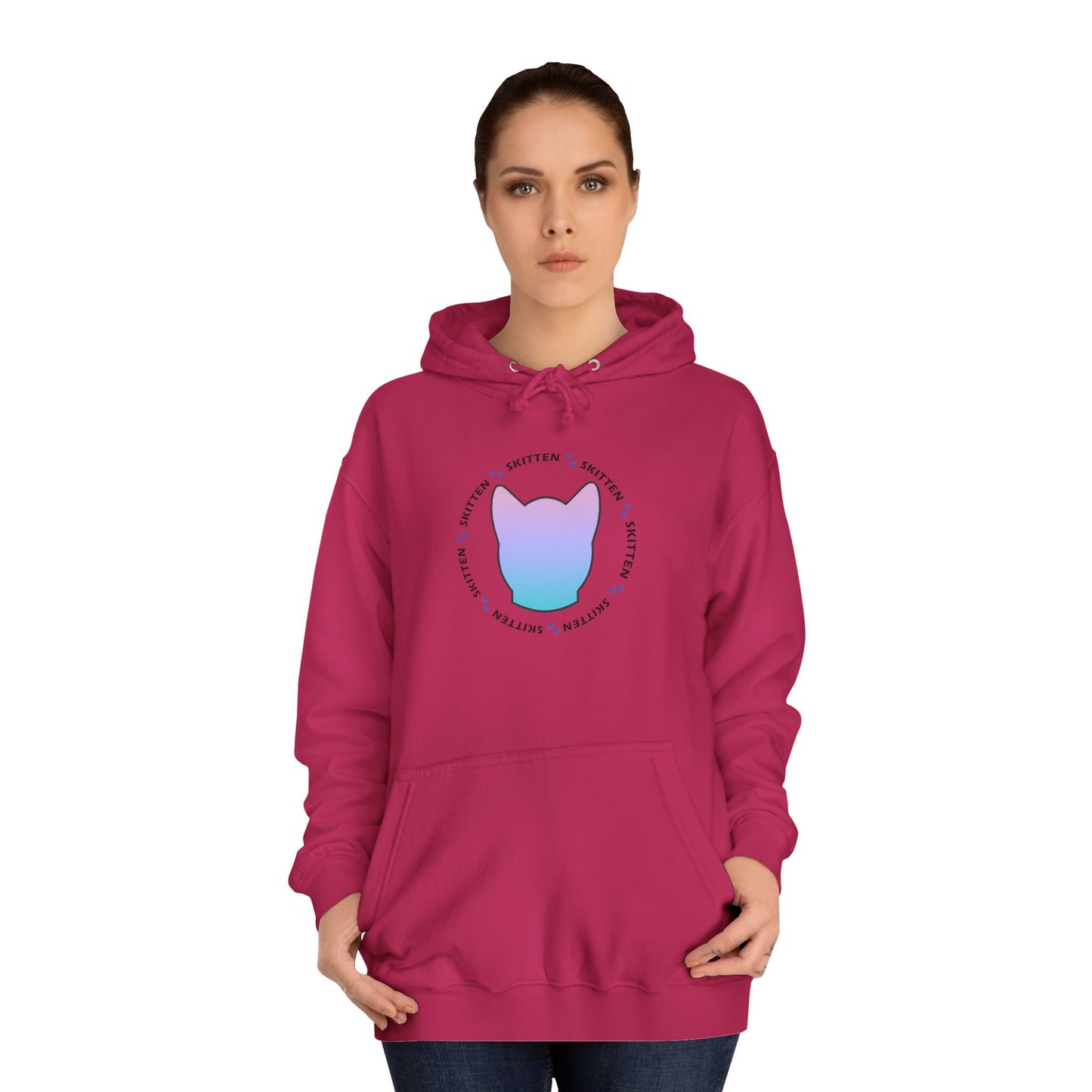 Skitten College Hoodie with Playful Cat Design - Comfortable & Stylish for Students