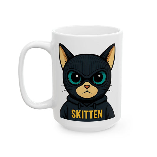 Skitten Inspirational Quote Ceramic Mug - Logo + #SaveTheKittens