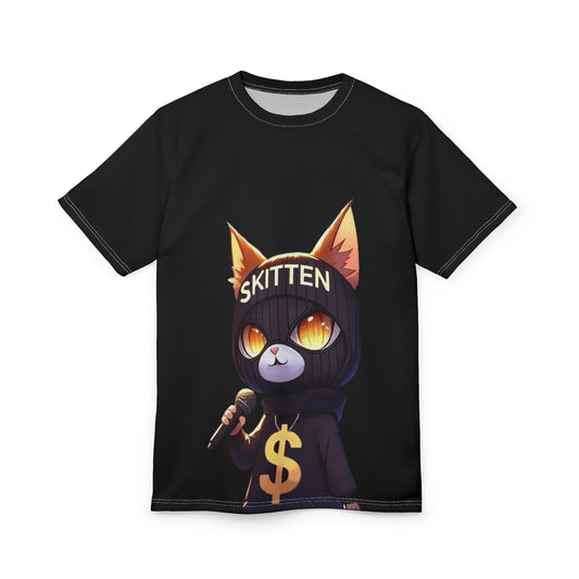 Skitten Cool Cat, Black Unisex Tee - Graphic T-Shirt for Trendy Fashion Lovers